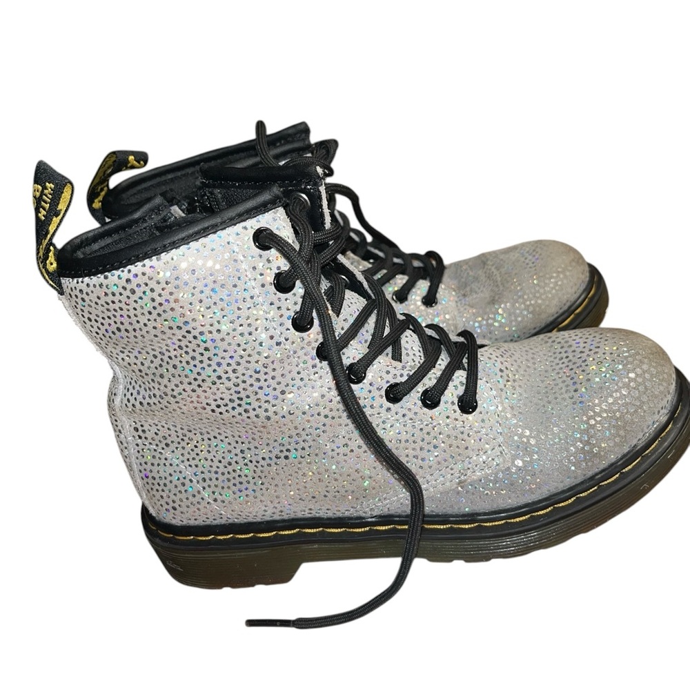 Dr. Martens Women's Sparkle Combat Boots - Silver